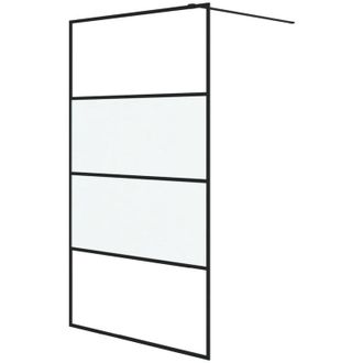 vidaXL Vidaxl - Mampara De Ducha Vidrio Esg Semiesmerilado Negro 115x195 Cm