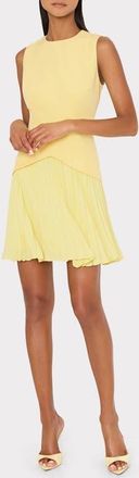 Milly Haddy Pleated Sleeveless Minidress in Yellow at Nordstrom, Size 10