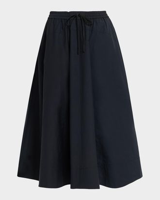 A.L.C. Remy Drawstring Technical Cotton Midi Skirt