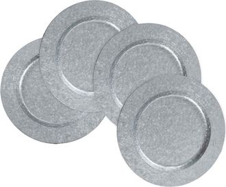 Jay Companies Jay Import Company Set Of 4 Galvanized Metal Charger Plates