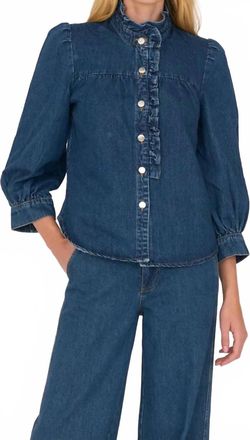 Secular Rene Shirt In Dark Wash Denim