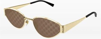 Gucci Sunglasses, female, Yellow, 55 MM, Geometric Sunglasses