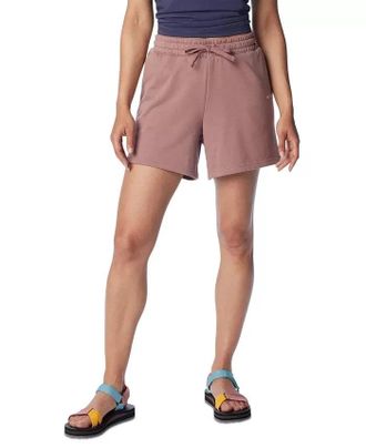 Columbia Trek Shorts Womens Purple French Terry Mid Rise Drawstring KFC760