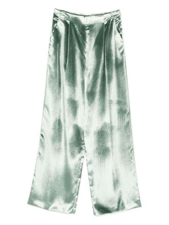 Alberta Ferretti Satin Wide-Leg Trousers