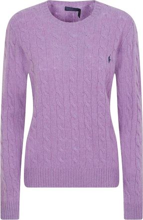 Ralph Lauren Julianna Trui met Ronde Hals - Dames - Truien - Paars - Maat: L Wol