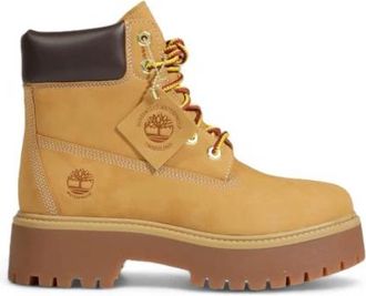 Timberland Stone Street 6-Inch Platform Boot - Dames - Veterlaarzen - Beige - 39 EU - Leer - Schoenen