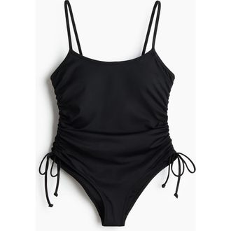 H&M Padded-cup High Leg Swimsuit in Black at Nordstrom, Size X-Small