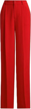 Ralph Lauren Georgette Pleated Tailored Trousers - female - Ralph Lauren - Wide Trousers - Red - XS - Trousers