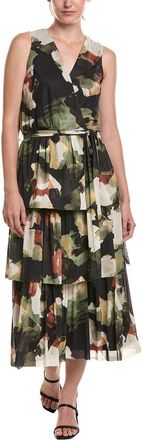 Anne Klein Surplice Tiered Midi Dress