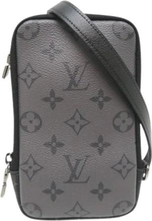 Louis Vuitton Pre-owned Monogram Eclipse Reverse Double Phone Pouch - - Pre-owned - Uomo - Nero - ONE SIZE