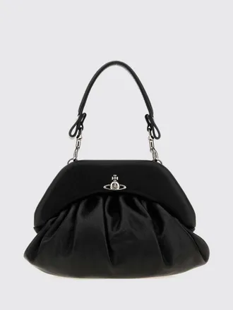 Vivienne Westwood Draped Calf Leather Mini Bag with Orb Logo and Chain Strap
