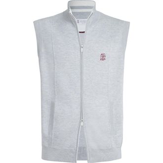 Brunello Cucinelli Double knit vest in Pebble at Nordstrom, Size Xxx-Large Eu