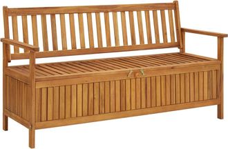 vidaXL Banco De Almacenaje De Jard&iacute;n Madera De Acacia Maciza 148 Cm Vidaxl