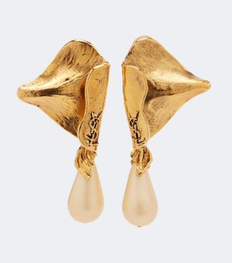 Saint Laurent Pendientes de clip Cassandre adornados