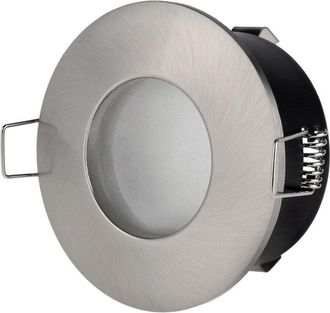 Trade Shop Trade Shop Traesio - Trade Shop - Soporte Para Foco Empotrar Bombilla Led Mr16 Par16 Redondo Acero 75mm