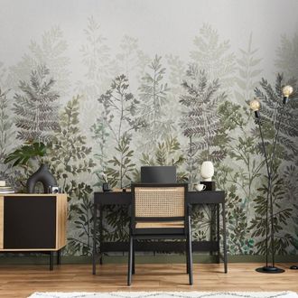 Superfresco Easy Leaf Silhouette Sage Print To Order 3m x 2.8m Mural in Green