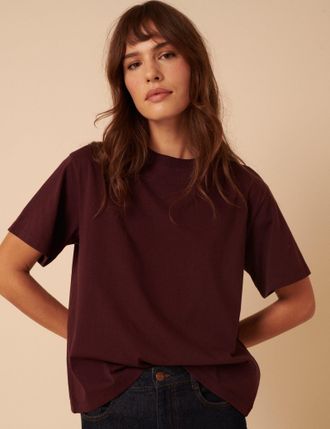 Nobody's Child Burgundy Boxy Fit T-Shirt