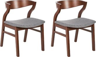 Beliani Set of 2 Dining Chairs MAROA Wood Light Grey