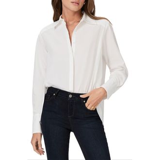 Paige Clemence Button-Up Shirt in White at Nordstrom, Size Medium