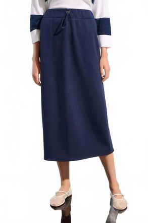 Joseph Ribkoff Casual A-Line Midi Skirt In Navy