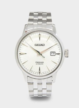 Seiko Mens Presage Cocktail Time silver watch