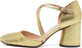 Marc Jacobs Sandali glitter con cinturini incrociati 75mm - Giallo