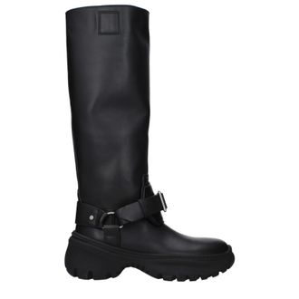 Burberry Damens Stiefel Leder Schwarz
