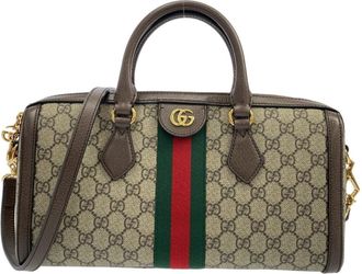 Gucci Beige Brown Gg Supreme Boston Bag (Pre-Owned)