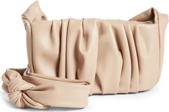 BP. Ruched Baguette Crossbody Bag in Beige at Nordstrom