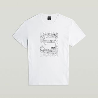 G-Star Graphic Logo T-Shirt - Wit - Heren