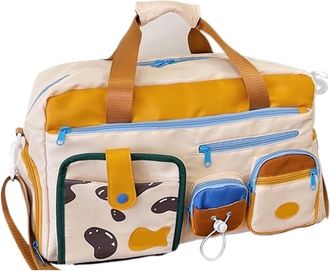 Generic Compatible For Casual Travel Bag for Women, Lightweight Gym Yoga Swim Fitness Duffel, Short Trip Business Carry-On, Dry Clean(Cow Brown Style)