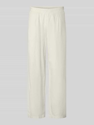 Review Straight Leg Bundfaltenhose aus Baumwoll-Leinen-Mix in Ecru, Gr&ouml;&szlig;e XS