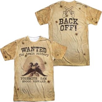 Gildan Looney Tunes Wanted (Front/Back Print) Short Sleeve Adult Poly Crew Tee / T-Shirt