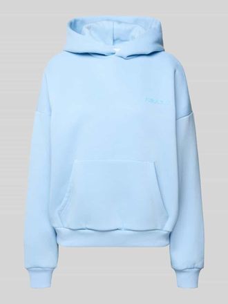 Review Hoodie mit Logo-Print und K&auml;nguru-Tasche in Hellblau, Gr&ouml;&szlig;e XL