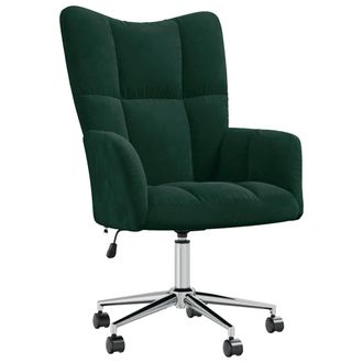 vidaXL Silla De Relajaci&oacute;n De Terciopelo Verde Oscuro Vidaxl