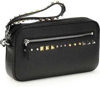 Valentino Garavani Mens Black Calf Leather Bos Taurus Accessories