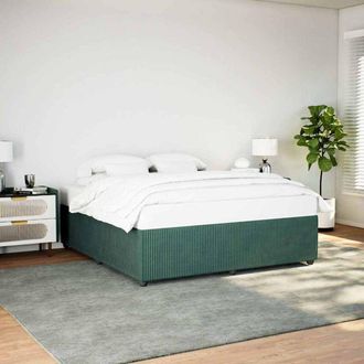 vidaXL Vidaxl - Estructura Cama Sin Colch&oacute;n Terciopelo Verde Oscuro 200x200 Cm