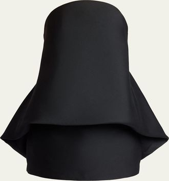 Balenciaga Strapless Draped Mini Balloon Dress