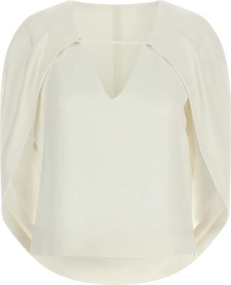 Alberta Ferretti Overhemden, Dames, Wit, XS, Cape Top