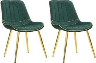 Mauro Ferretti Juego de 2 sillas de metal y terciopelo verde cm 51x59x79
