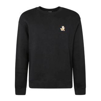 Maison Kitsun&eacute; Hoodies & sweatvesten, Heren, Zwart, XL, Speedy Fox Patch Comfort Sweatshirt