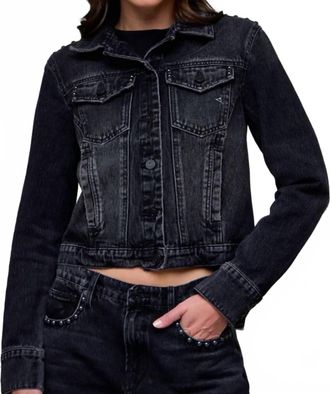 Hidden Jeans Fitted Trucker Jacket In Onyx