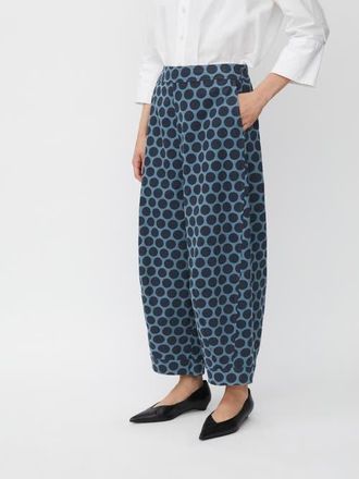 Masai Cropped Velvet Wide Leg Pants in Navy Blazer at Nordstrom, Size X-Large