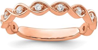Diamond2Deal 14k Rose Gold Lab Grown Diamond Wedding Band Ring 1/5Ct Clarity- VS Color- G-H
