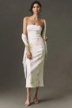 BHLDN Strapless Dress with Scarf