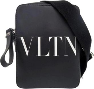 Valentino Pre-owned Cross Body Bags, female, Black, Size: ONE SIZE Pre-owned Leather Crossbody Bag