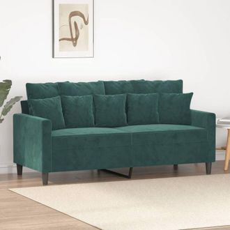 vidaXL Vidaxl - Divano a 2 Posti Verde Scuro 140 cm in Velluto