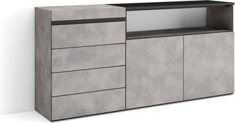 Skraut Home Cómoda efecto madera cemento 157x35x75cm