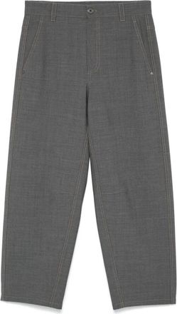 Brunello Cucinelli Medium Grey Wool Cropped Trousers, Brand Size 42 (US Size 8)