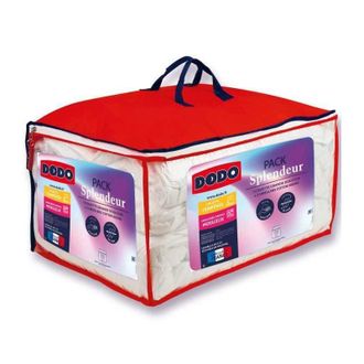 Les Tendances Pack Couette 220 X 240 Cm + 2 Oreillers 60 X 60 Cm - Splendeur - Garnissage 100% Polyester Fcs 300 G/m2 - Blanc - Dodo